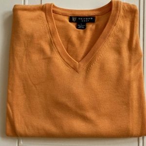 Men's Oxford Golf Orange Cotton V Neck Sweater